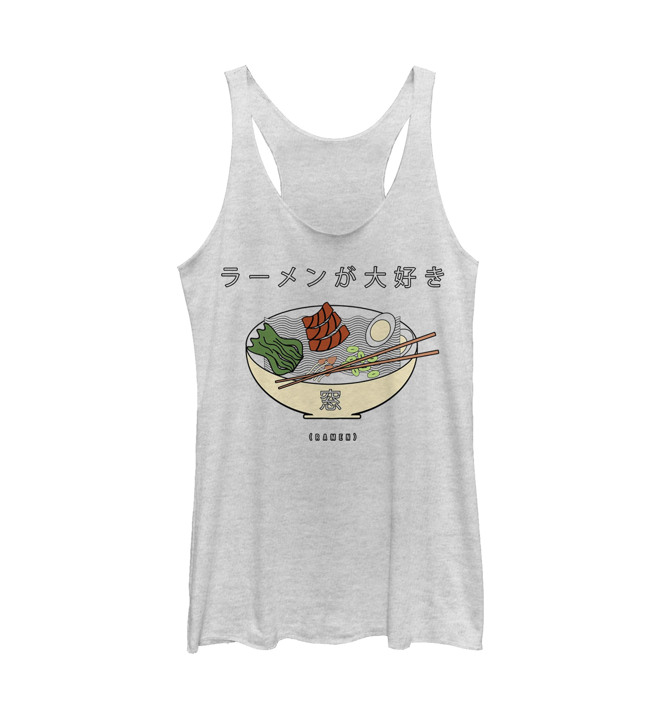 Juniors V-Line Love Ramen Graphic Tank