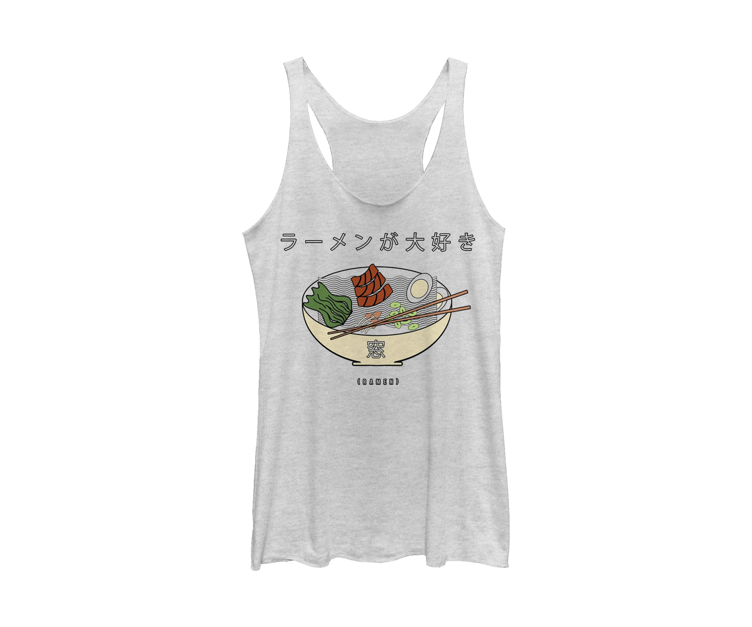 Juniors V-Line Love Ramen Graphic Tank