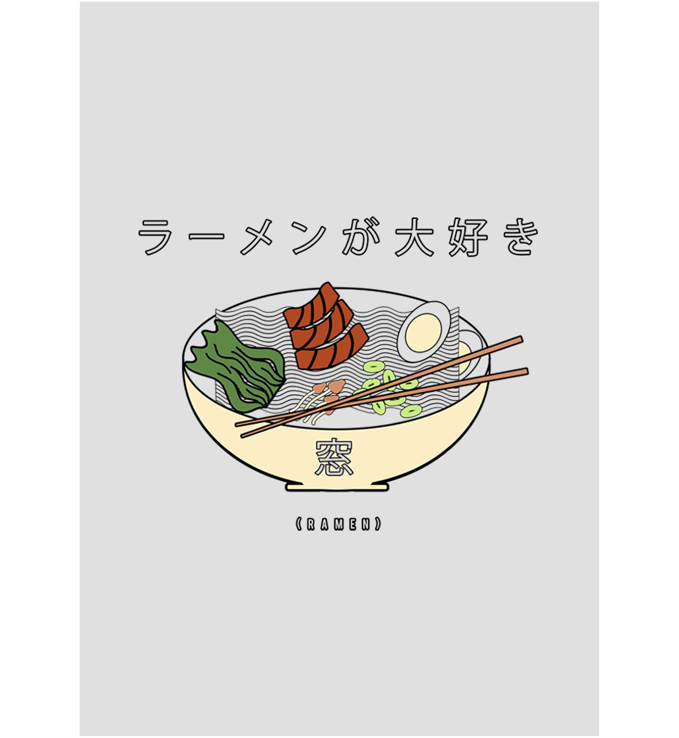 Juniors V-Line Love Ramen Graphic Tank