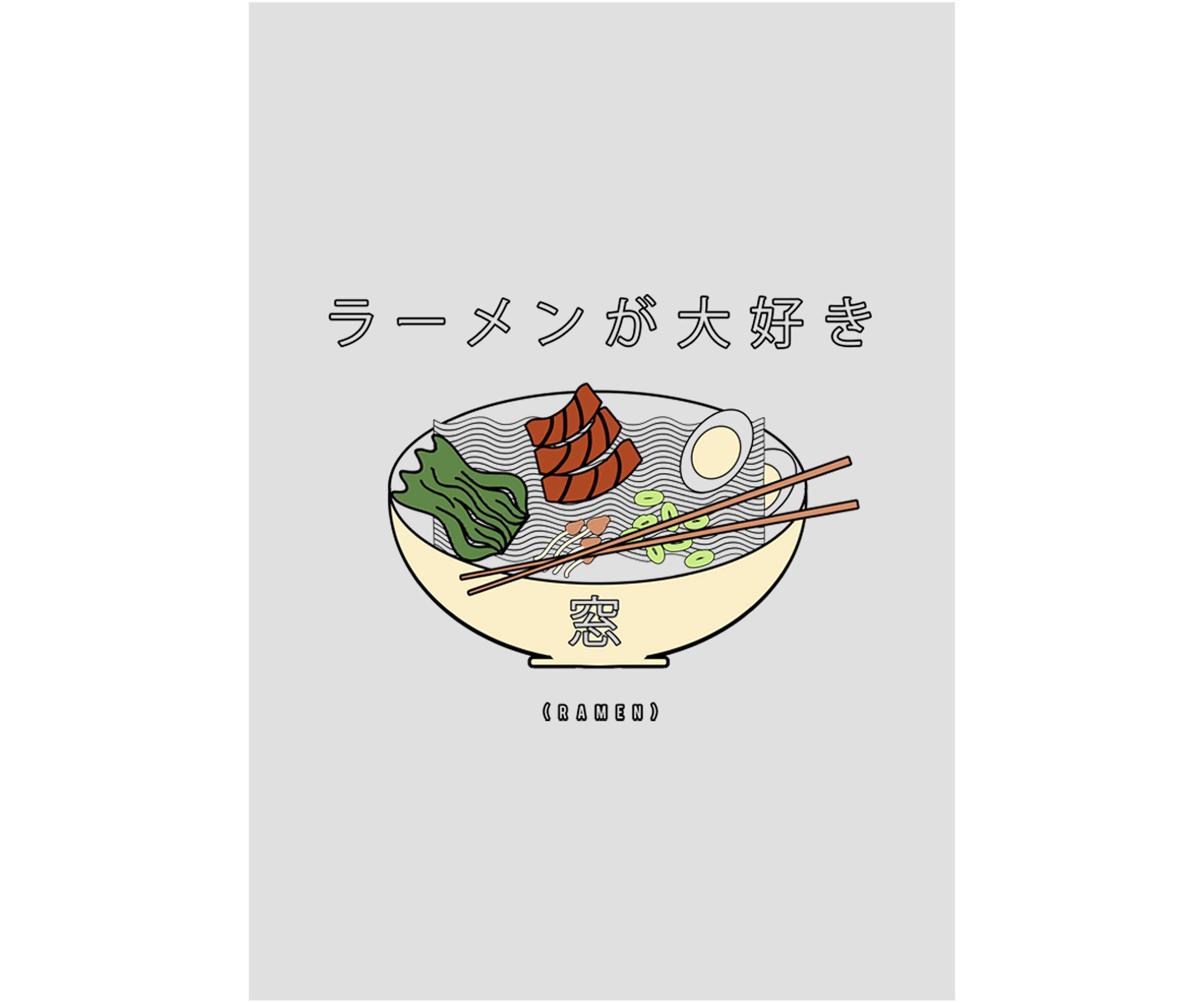 Juniors V-Line Love Ramen Graphic Tank