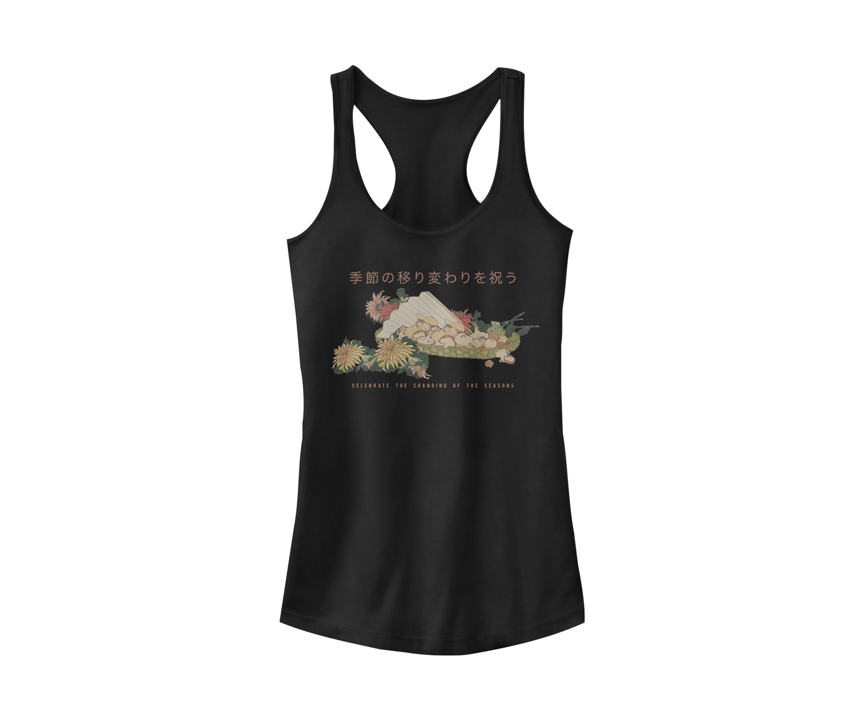 Juniors V-Line Anime Mushrooms Graphic Tank