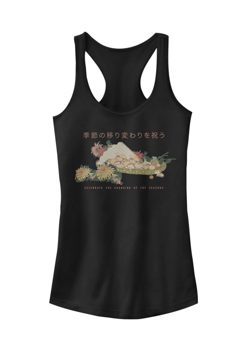 Juniors V-Line Anime Mushrooms Graphic Tank