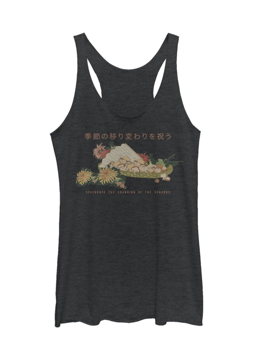 Juniors V-Line Anime Mushrooms Graphic Tank
