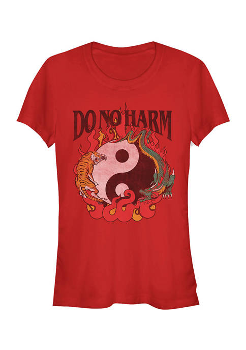 V-Line Yin Yang Flame Graphic T-Shirt