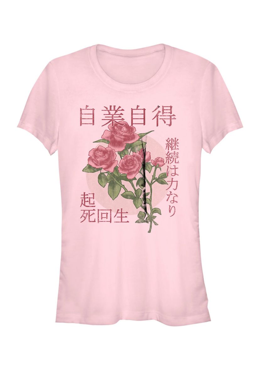 Kanji Flower Circle Graphic T-Shirt