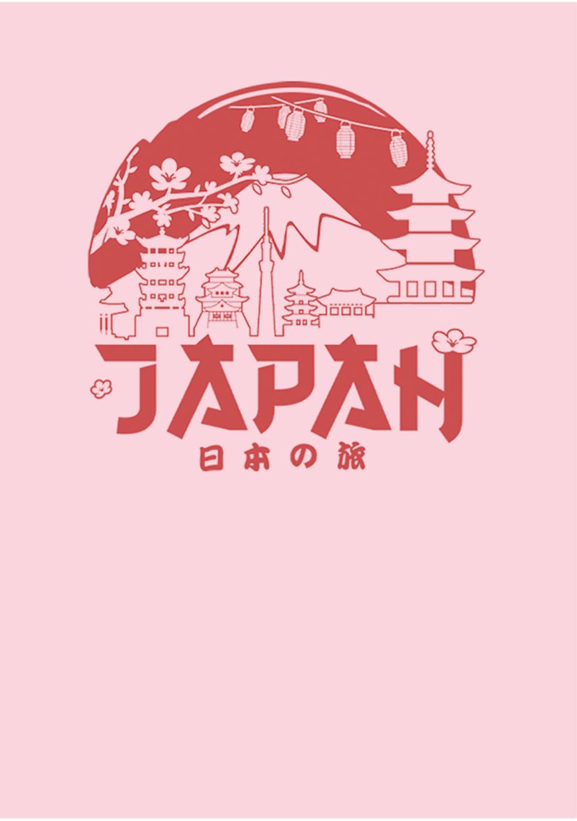Juniors V-Line Japan Red Sun Horizon Graphic T-Shirt