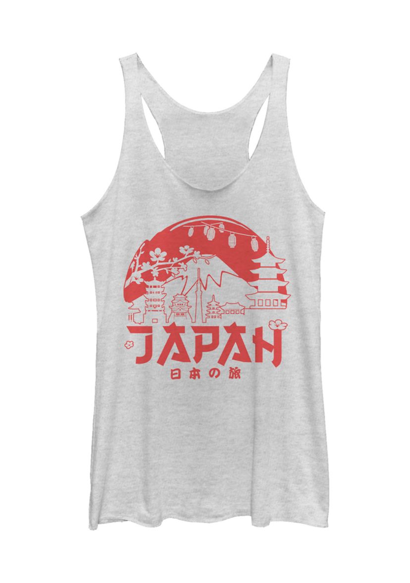 Juniors V-Line Japan Red Sun Horizon Graphic Tank
