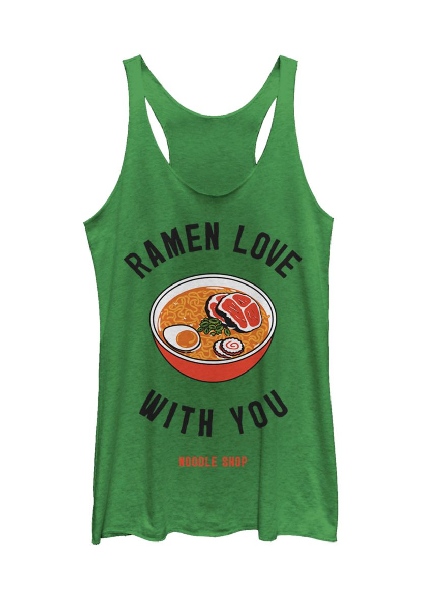 Juniors V-Line Ramen Love Graphic Tank