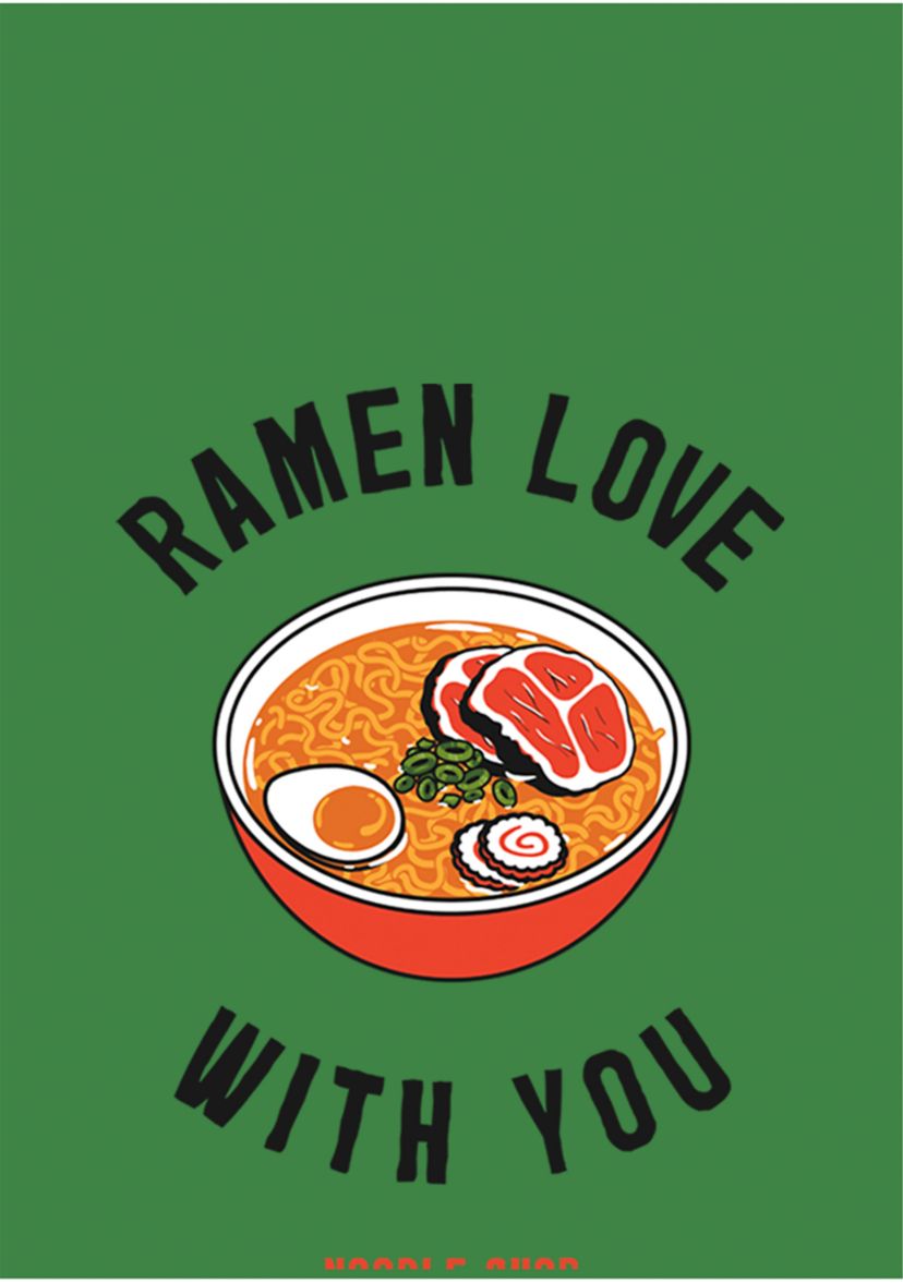 Juniors V-Line Ramen Love Graphic Tank