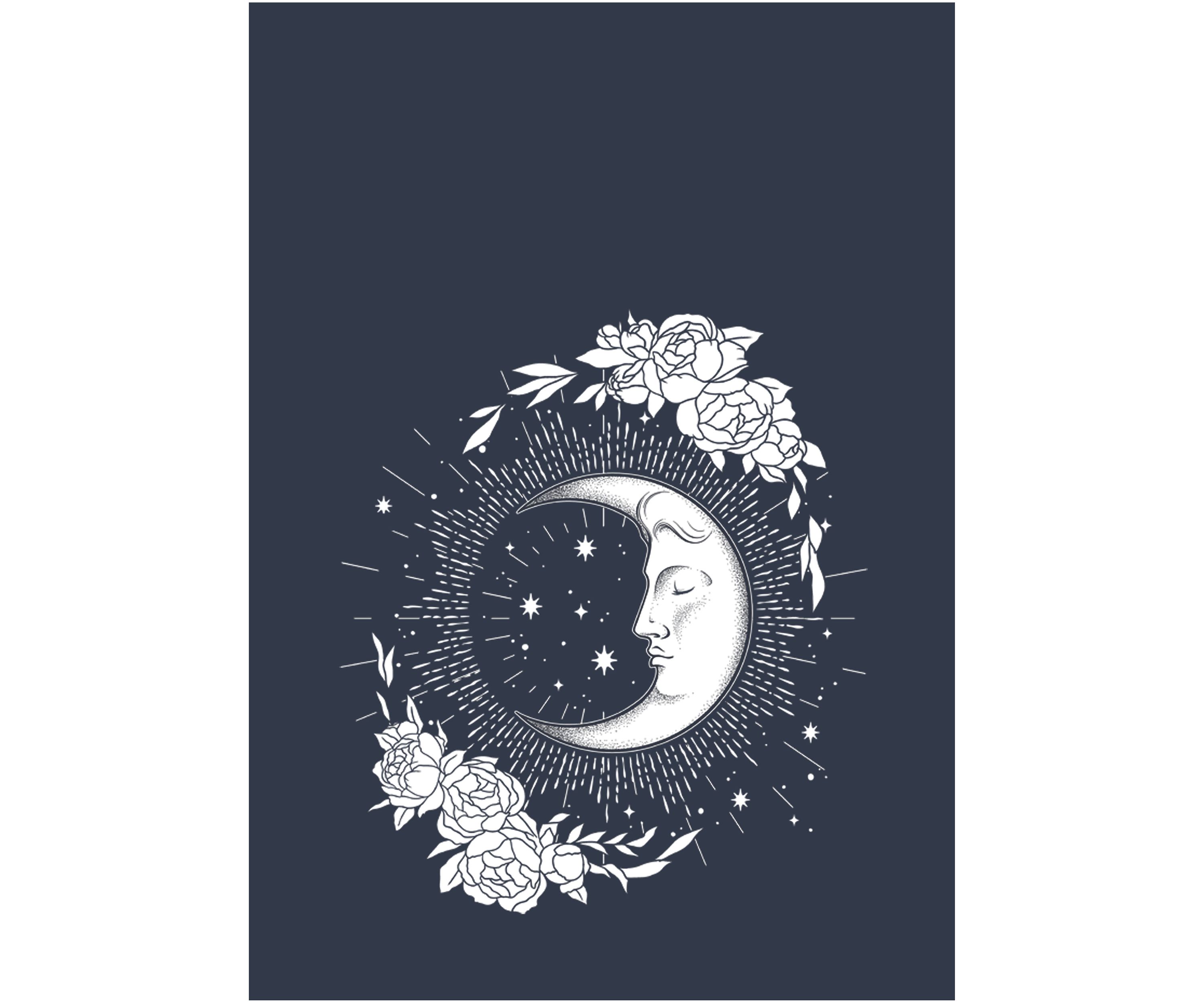 Moon and Flowers
