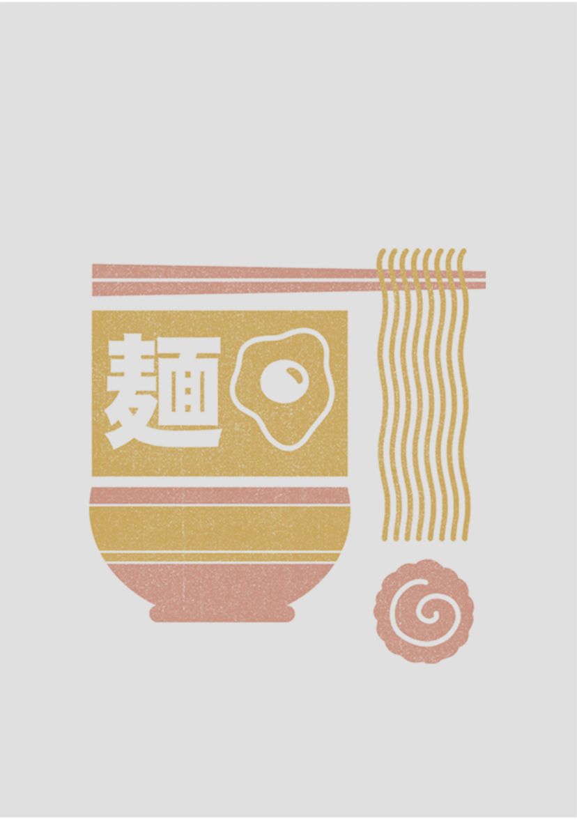 Juniors V-Line Ramen Minimal Graphic Tank