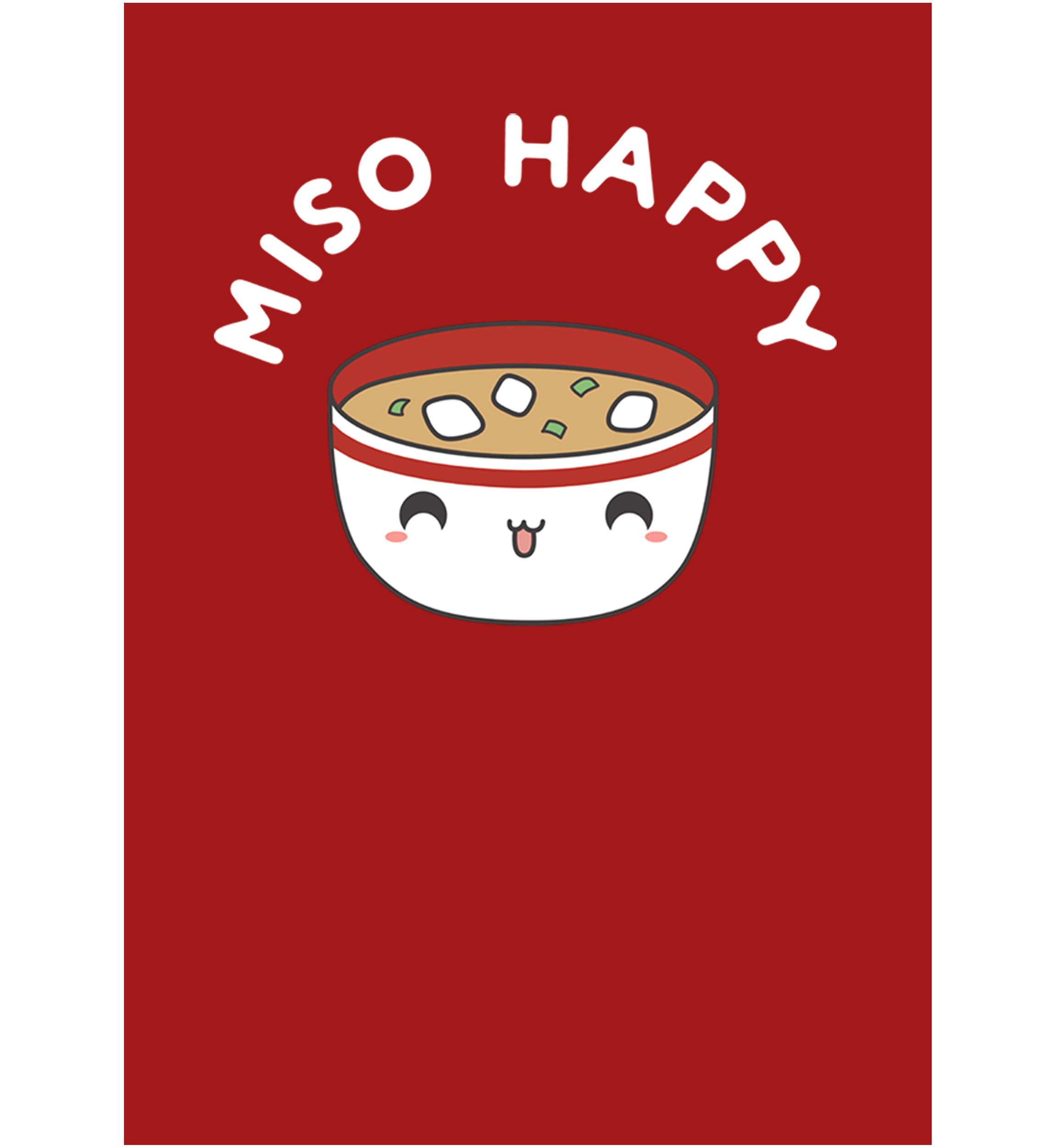 Juniors V-Line Miso Happy Graphic T-Shirt