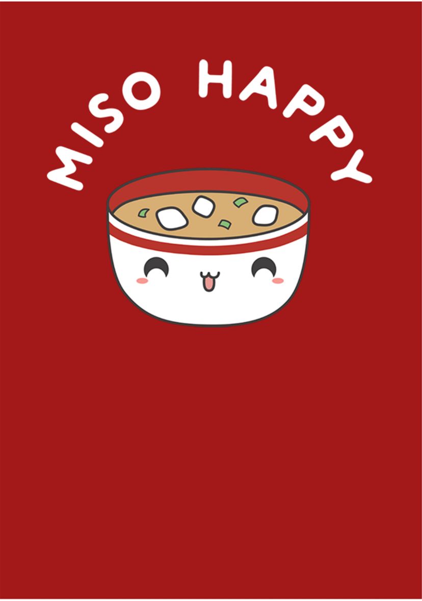 Juniors V-Line Miso Happy Graphic T-Shirt