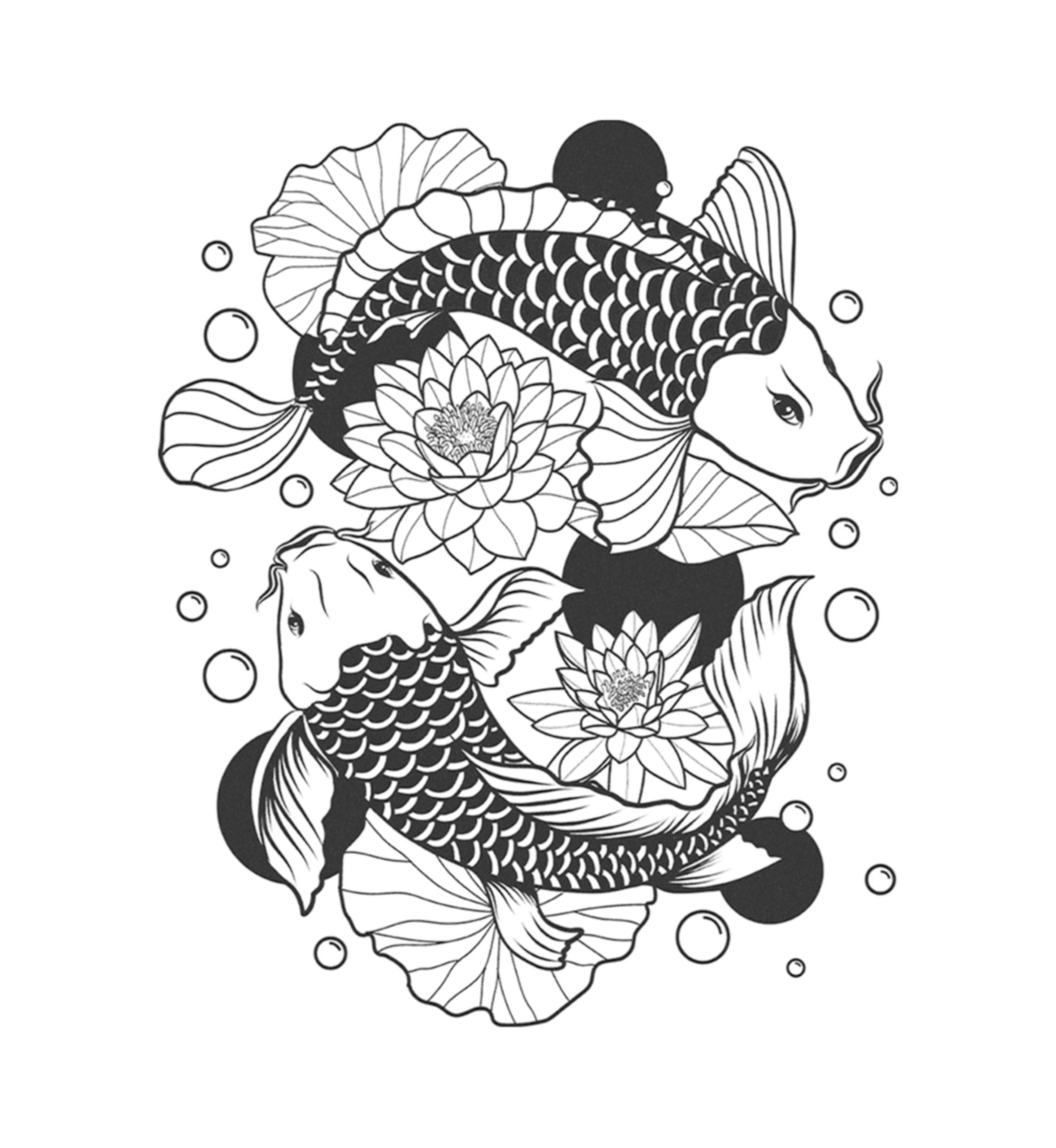 Koi Fishes Graphic T-Shirt