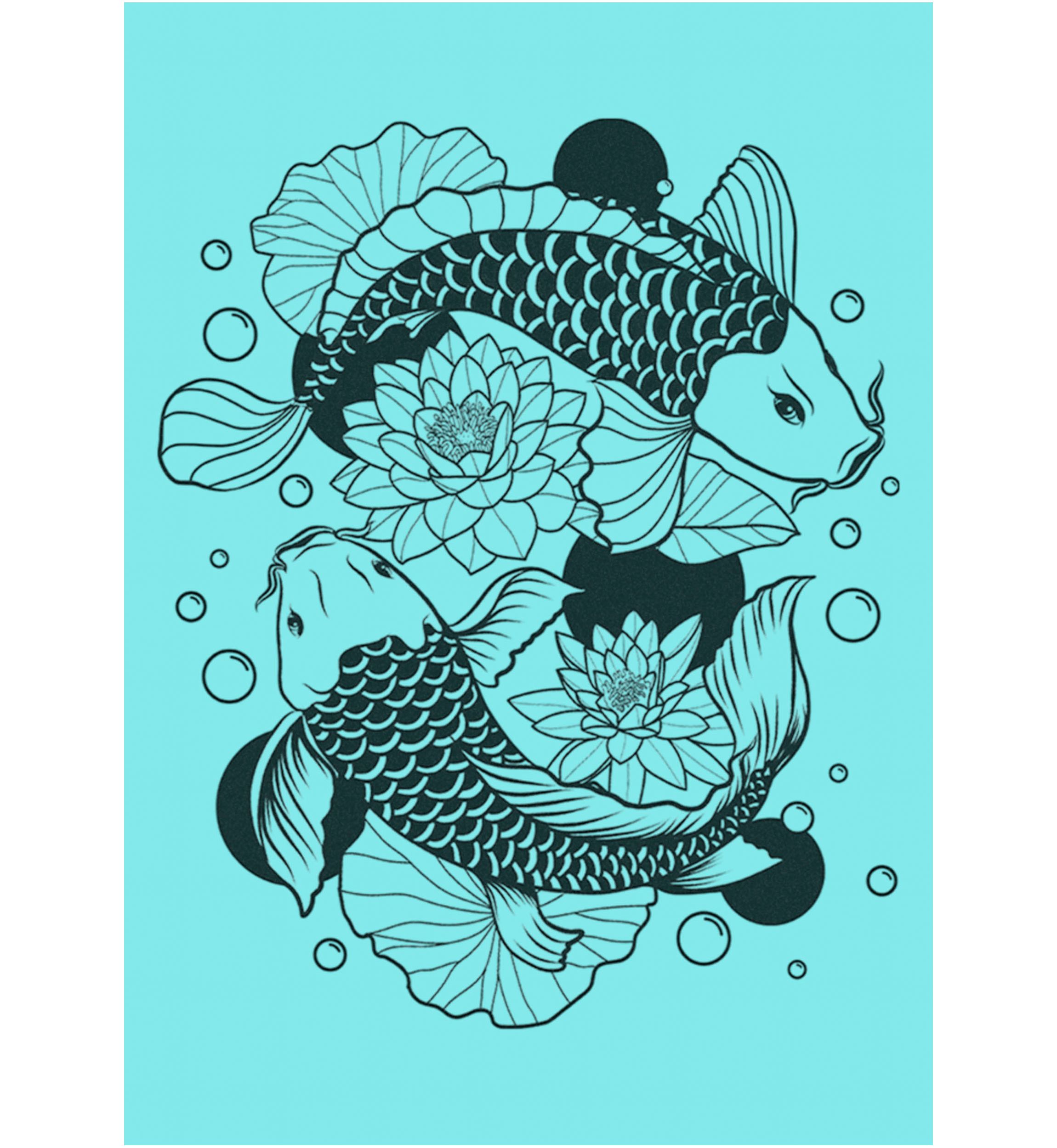 Koi Fishes Graphic Tank