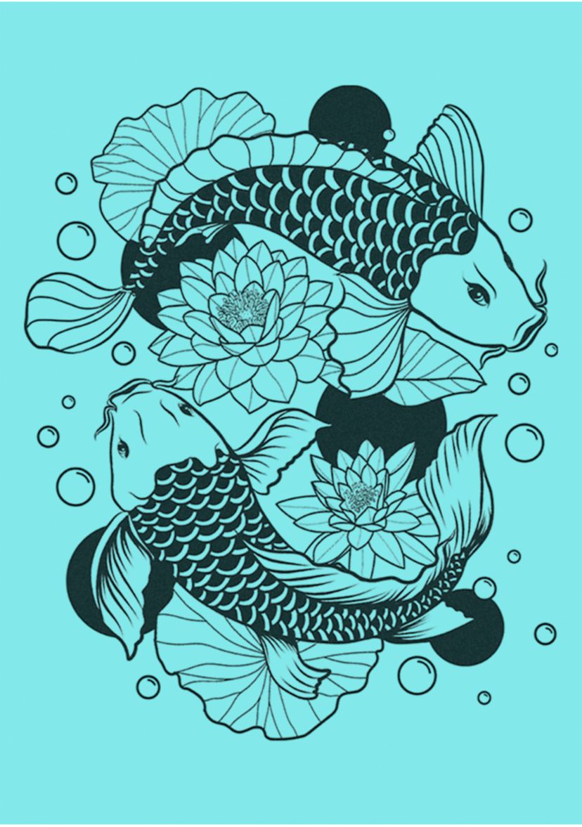 Koi Fishes Graphic Tank