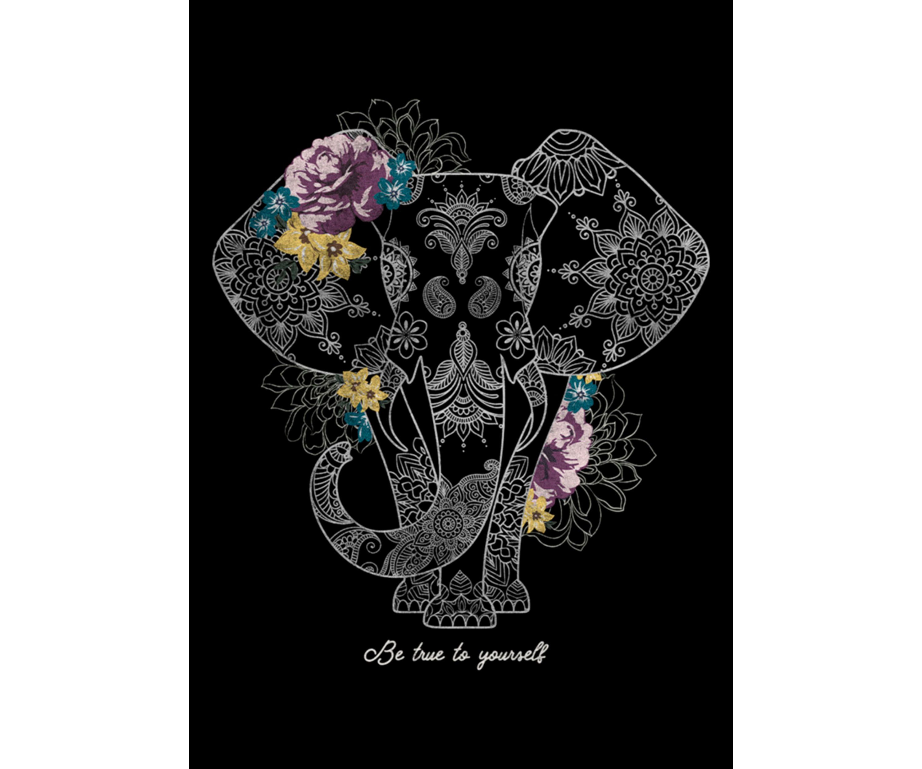 Ornate True Floral Elephant Graphic T-Shirt