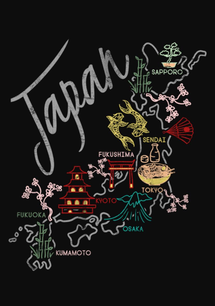 Japan Map Graphic Tank