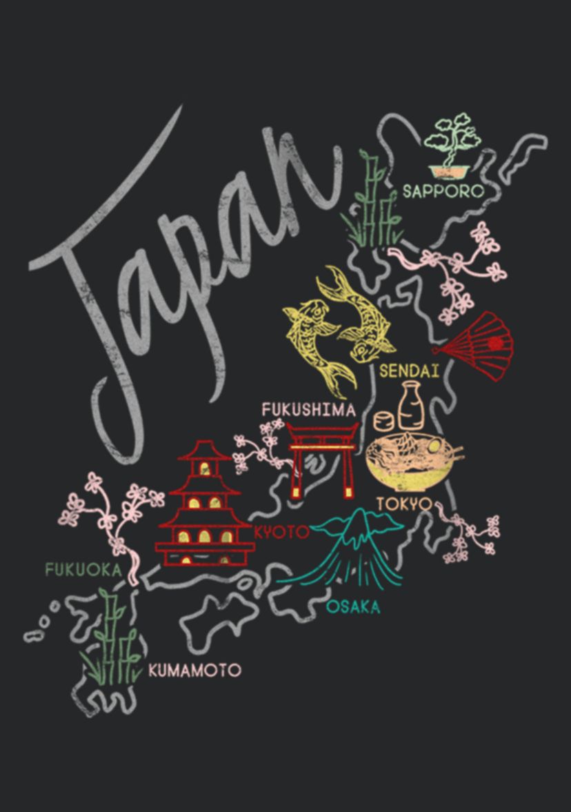 Japan Map Graphic Tank