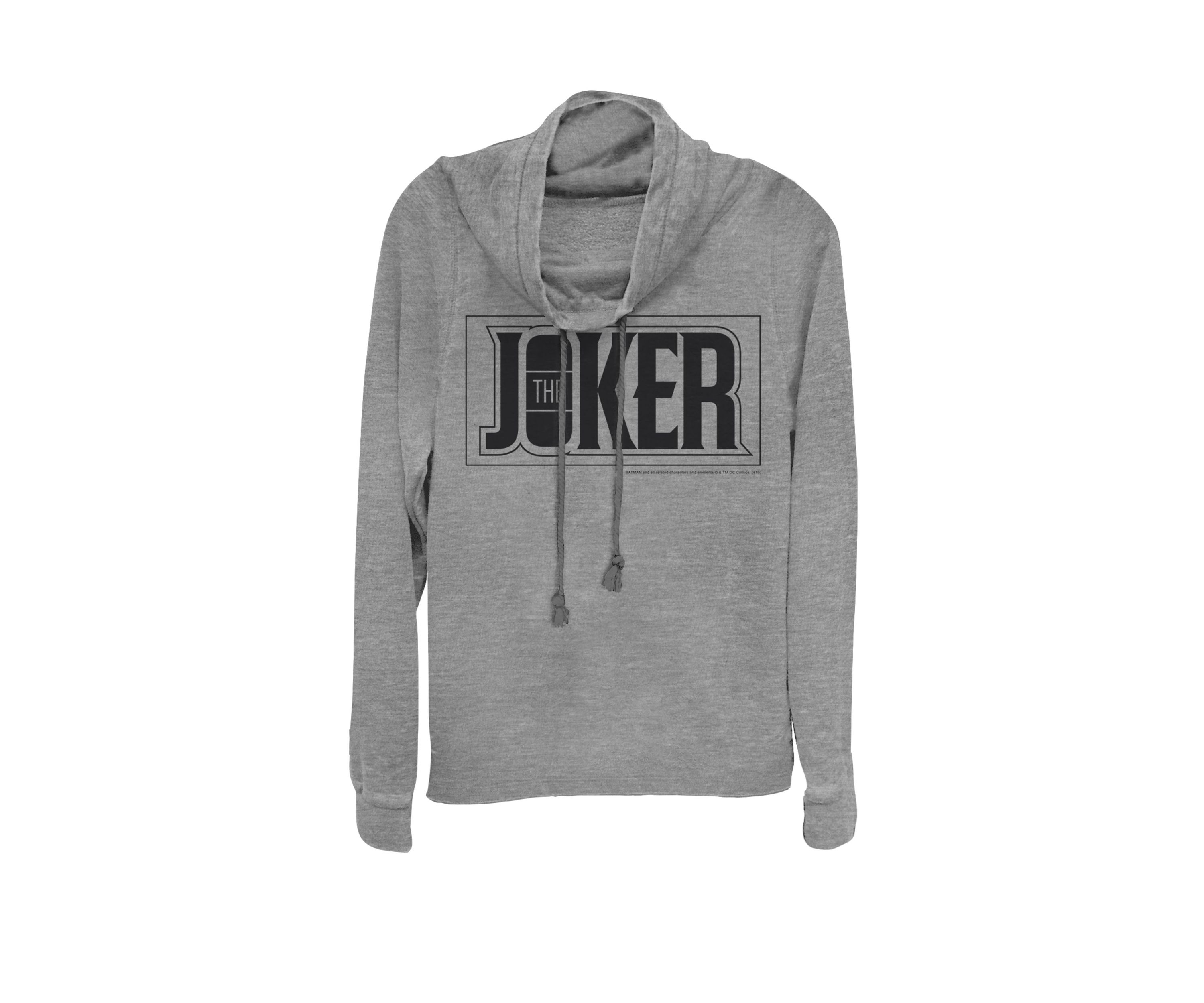 The Joker Urban Text Logo Cowl Neck Pullover Sweater