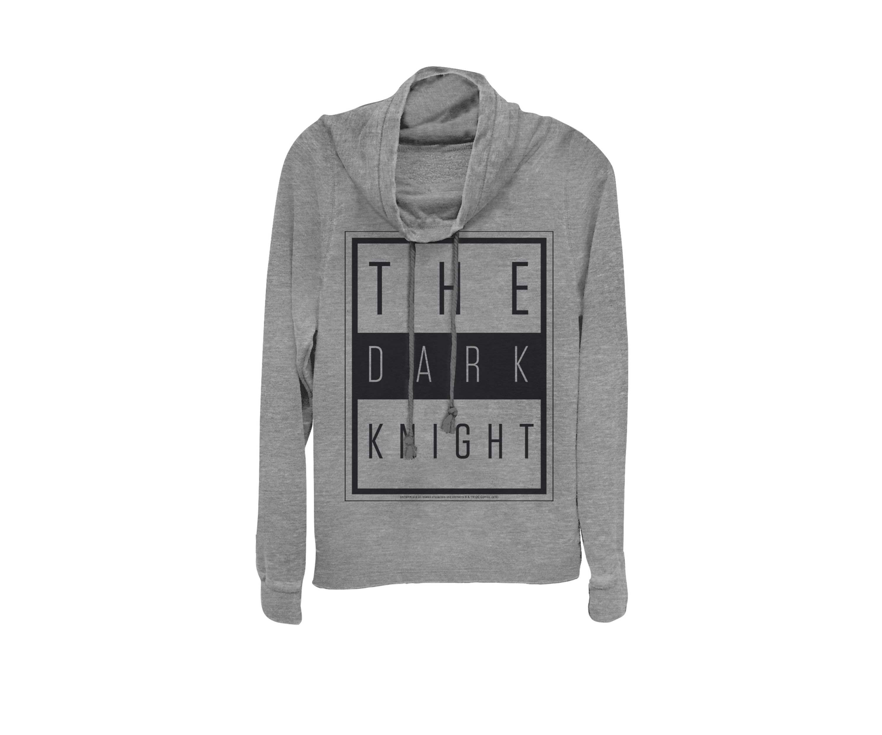 The Dark Night Urban Text Logo Cowl Neck Pullover Sweater