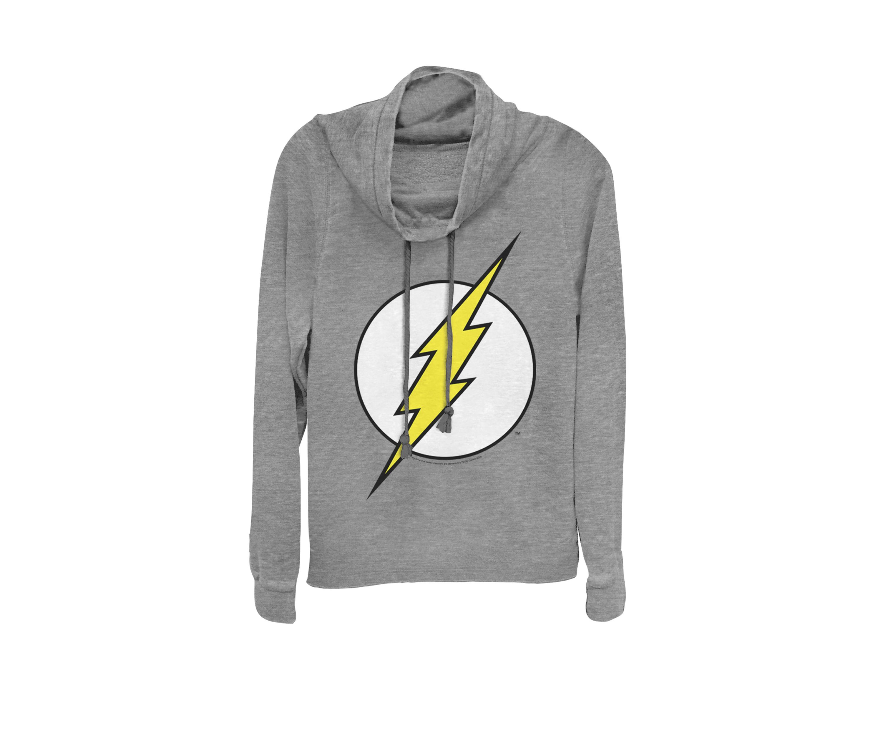 The Flash Classic Logo Cowl Neck Graphic Pullover