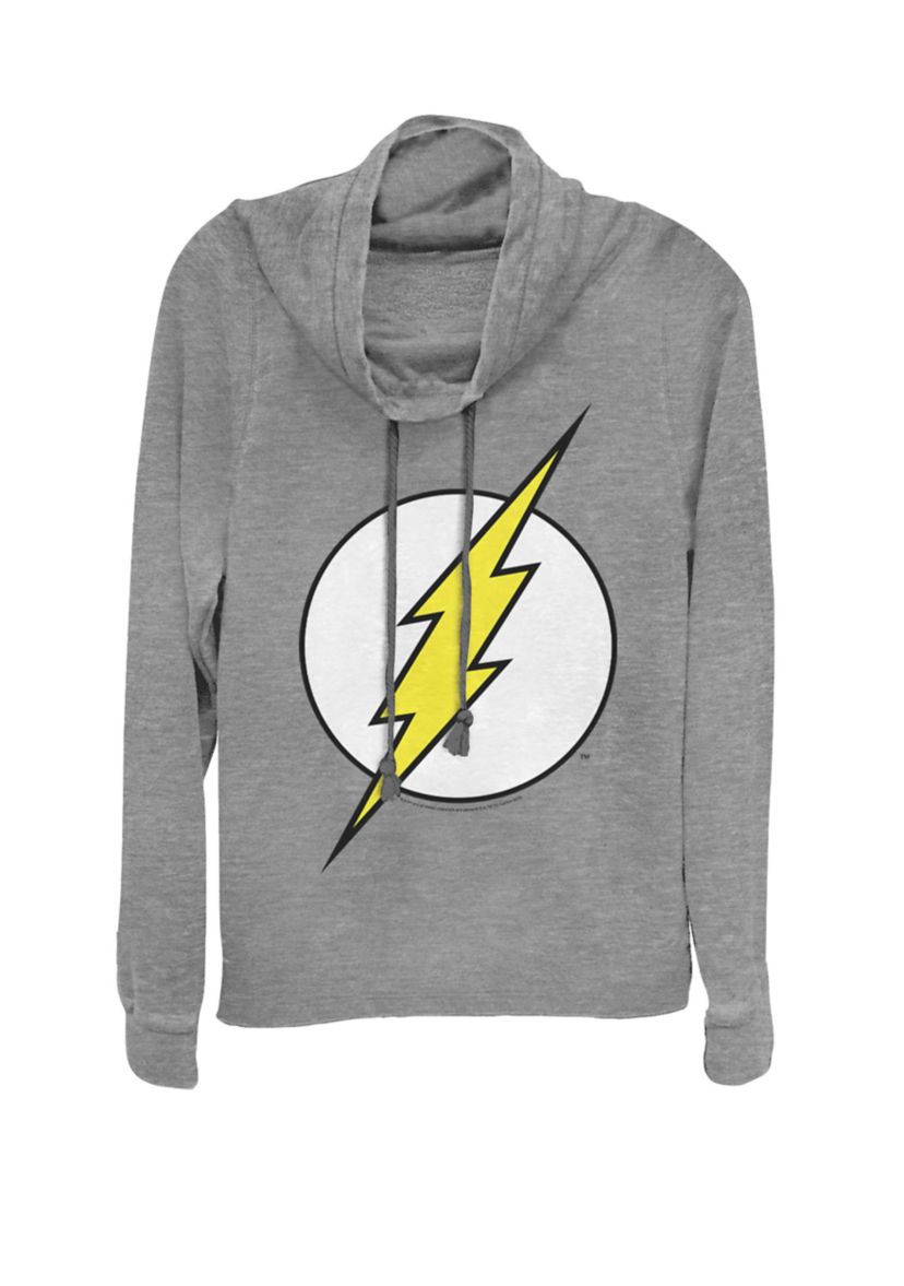 The Flash Classic Logo Cowl Neck Graphic Pullover