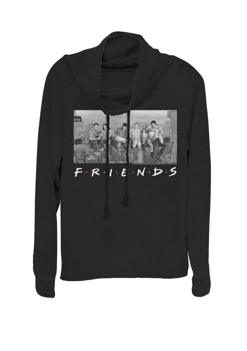 City Skyline Grayscale Group Portrait Cowl Neck Pullover