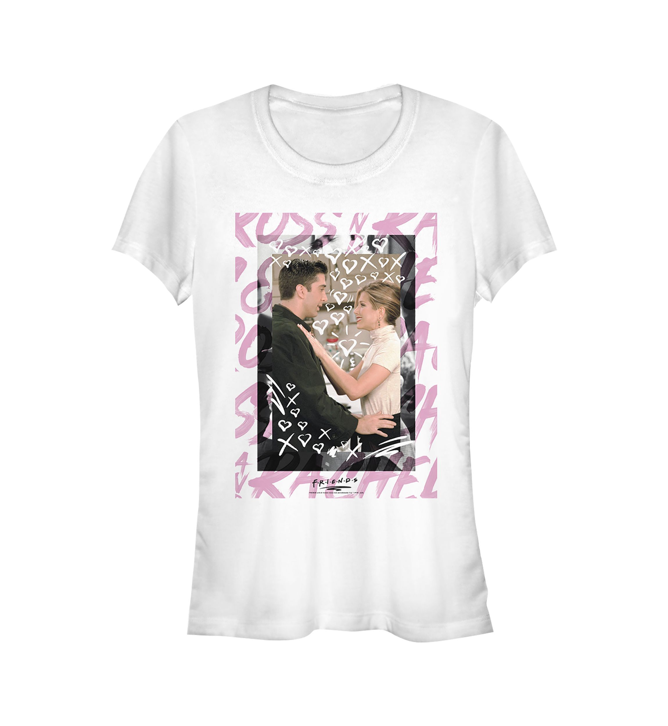 Juniors Ross and Rachel Doodles Graphic T-Shirt