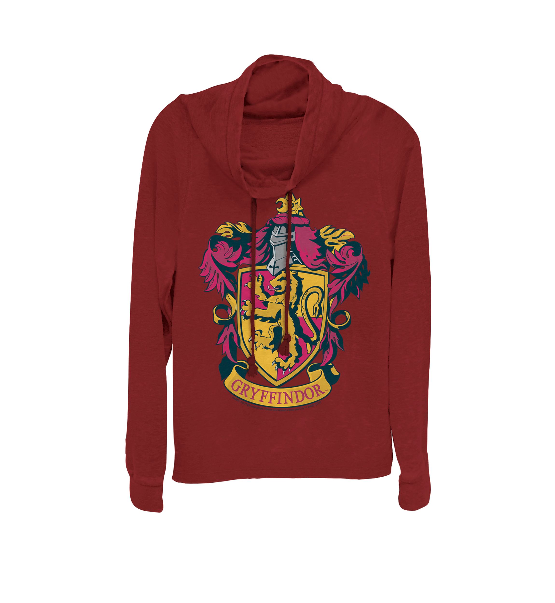 Hogwarts Gryffindor House Crest Cowl Neck Graphic Pullover