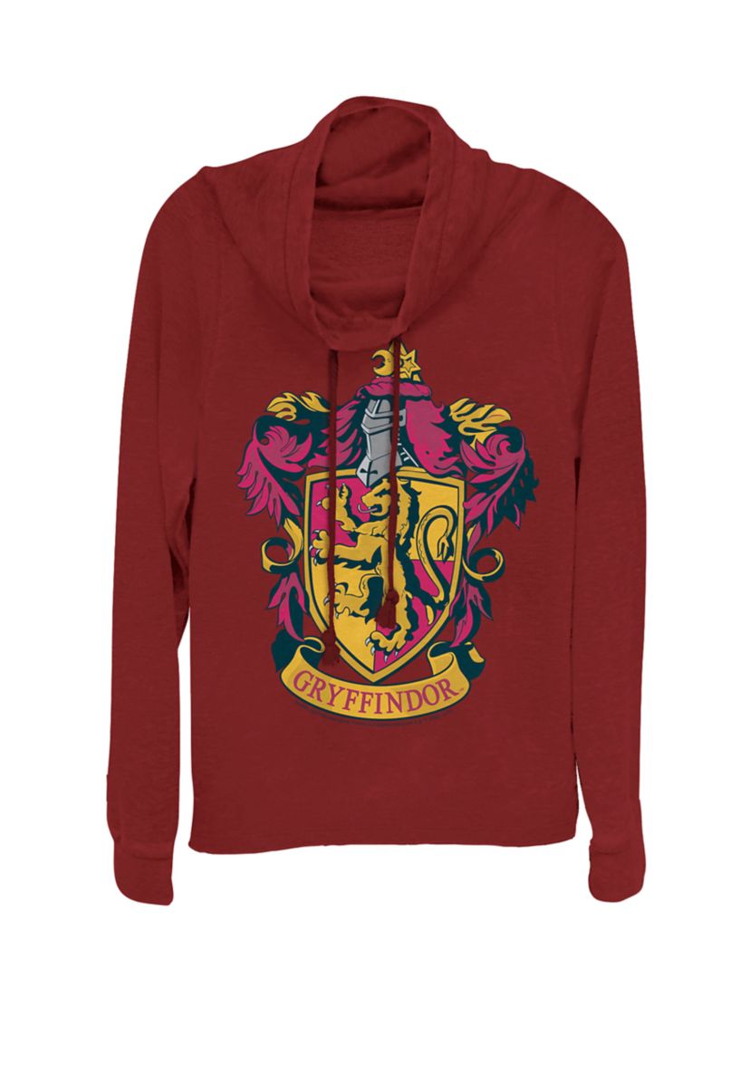 Hogwarts Gryffindor House Crest Cowl Neck Graphic Pullover