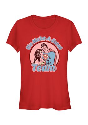 DC COMICS Women's Junior's Great Team T-Shirt, Red, XL