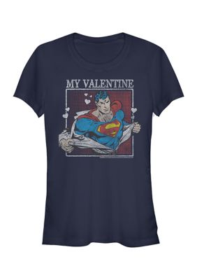 DC COMICS Women's Junior's Valentine T-Shirt, Black, Small