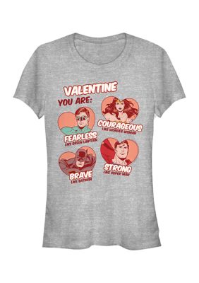 DC COMICS Women's Junior's Valentine You Are T-Shirt, Small