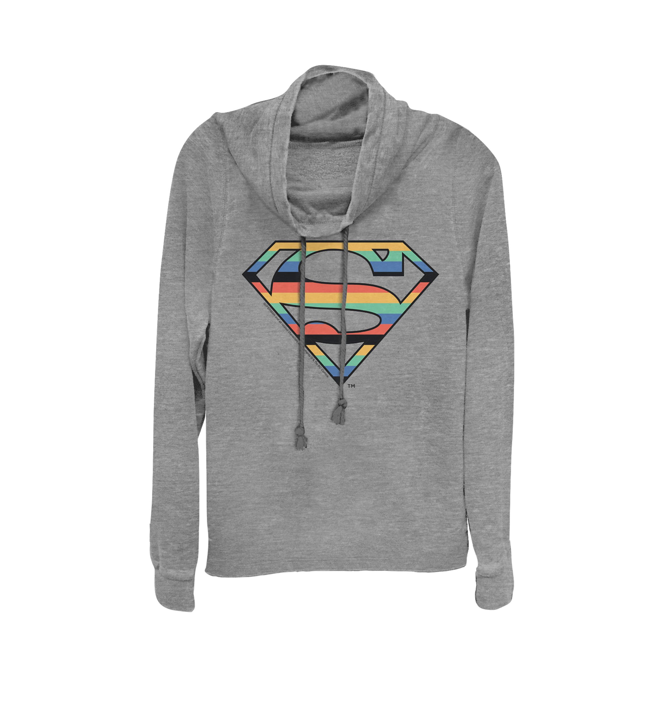 Striped Super Logo Cowl Neck Graphic Pullover