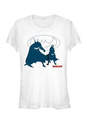 DC COMICS Women's Bat Duo Graphic T-Shirt, White, 2XL