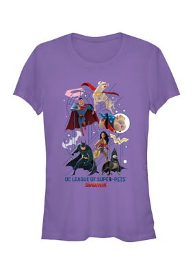 DC COMICS Women's Super Team Graphic T-Shirt, Purple, 2XL