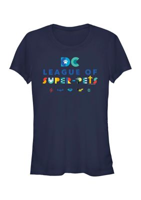DC COMICS Women's Super League Graphic T-Shirt, Navy Blue, XXL