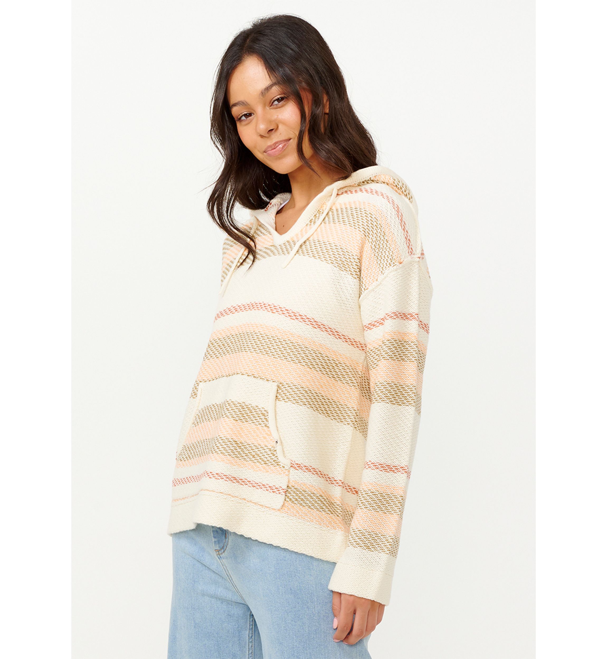 Womens Desert Dreams Stripe Poncho