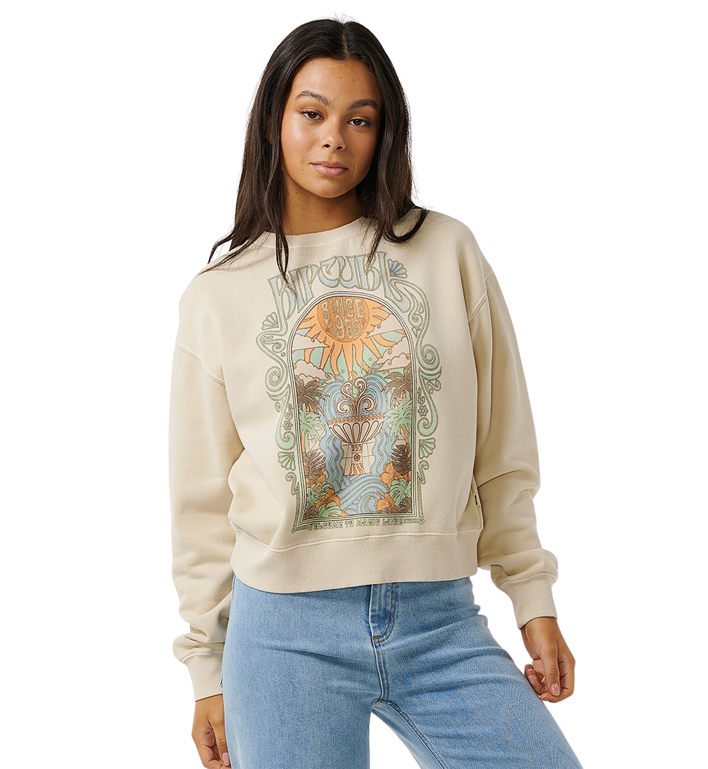 Womens Alchemy Relaxed Crew Neck Graphic Sweatshirt