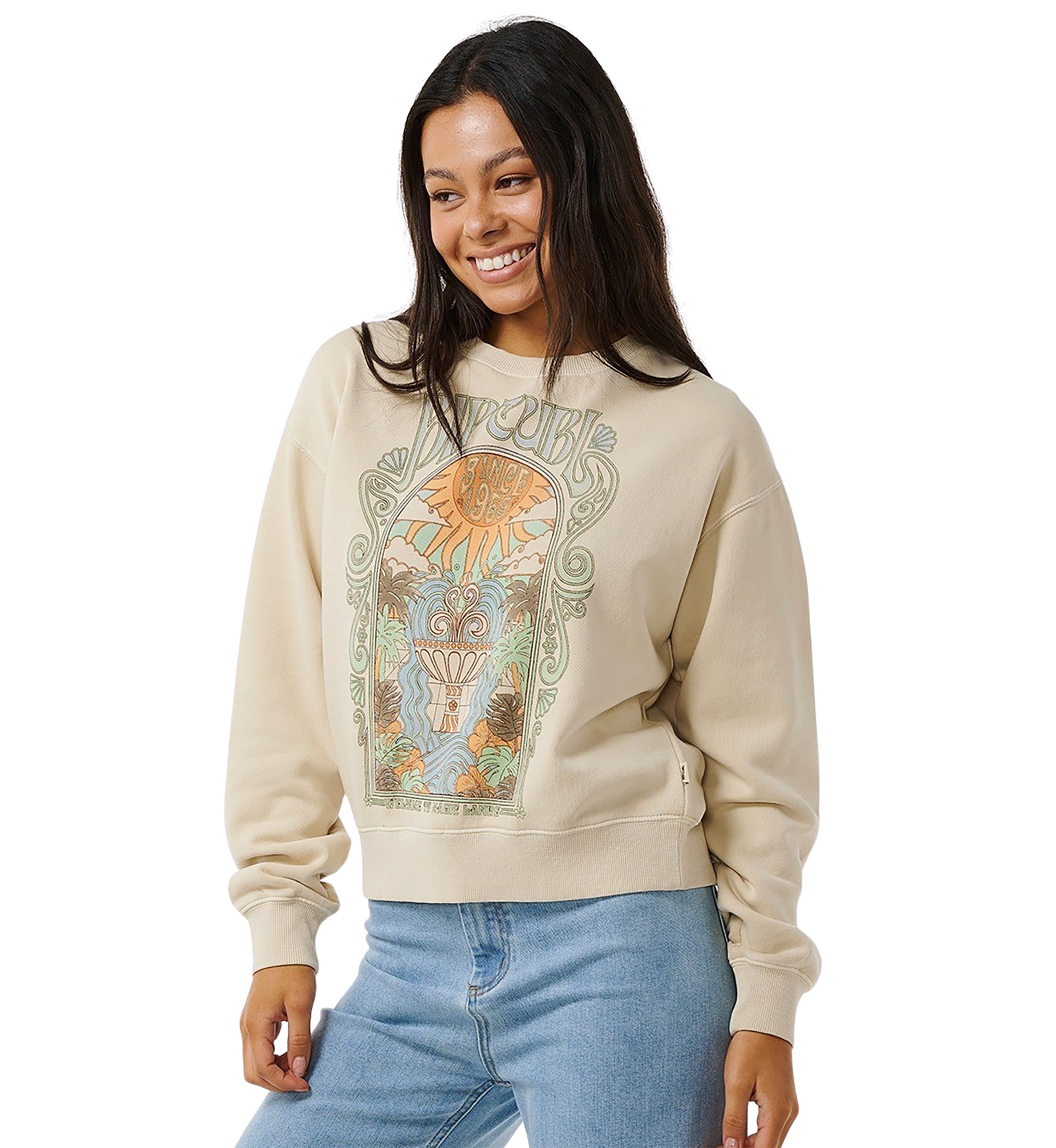 Womens Alchemy Relaxed Crew Neck Graphic Sweatshirt