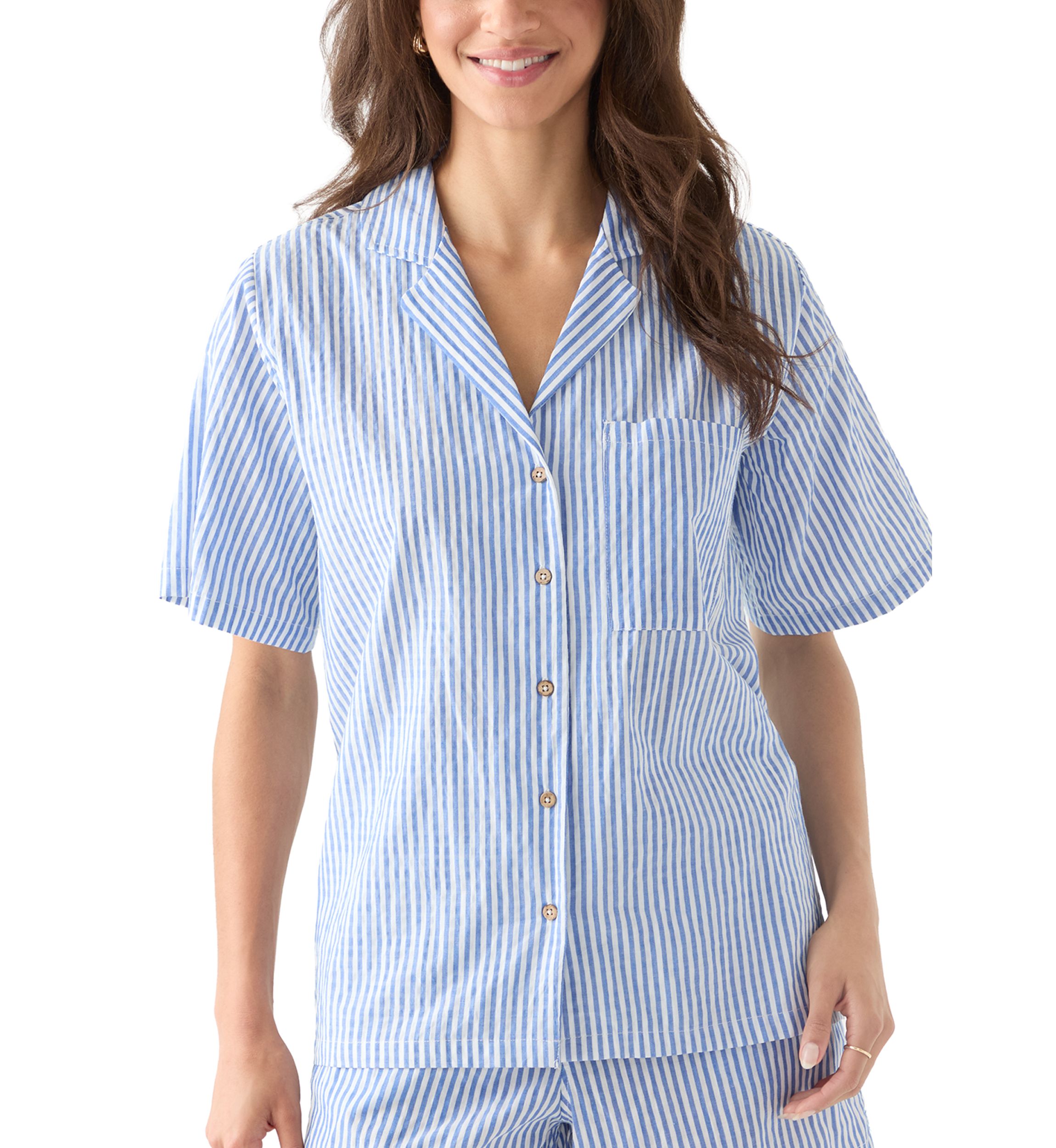 Womens Es Vedra Short Sleeve Stripped Shirt