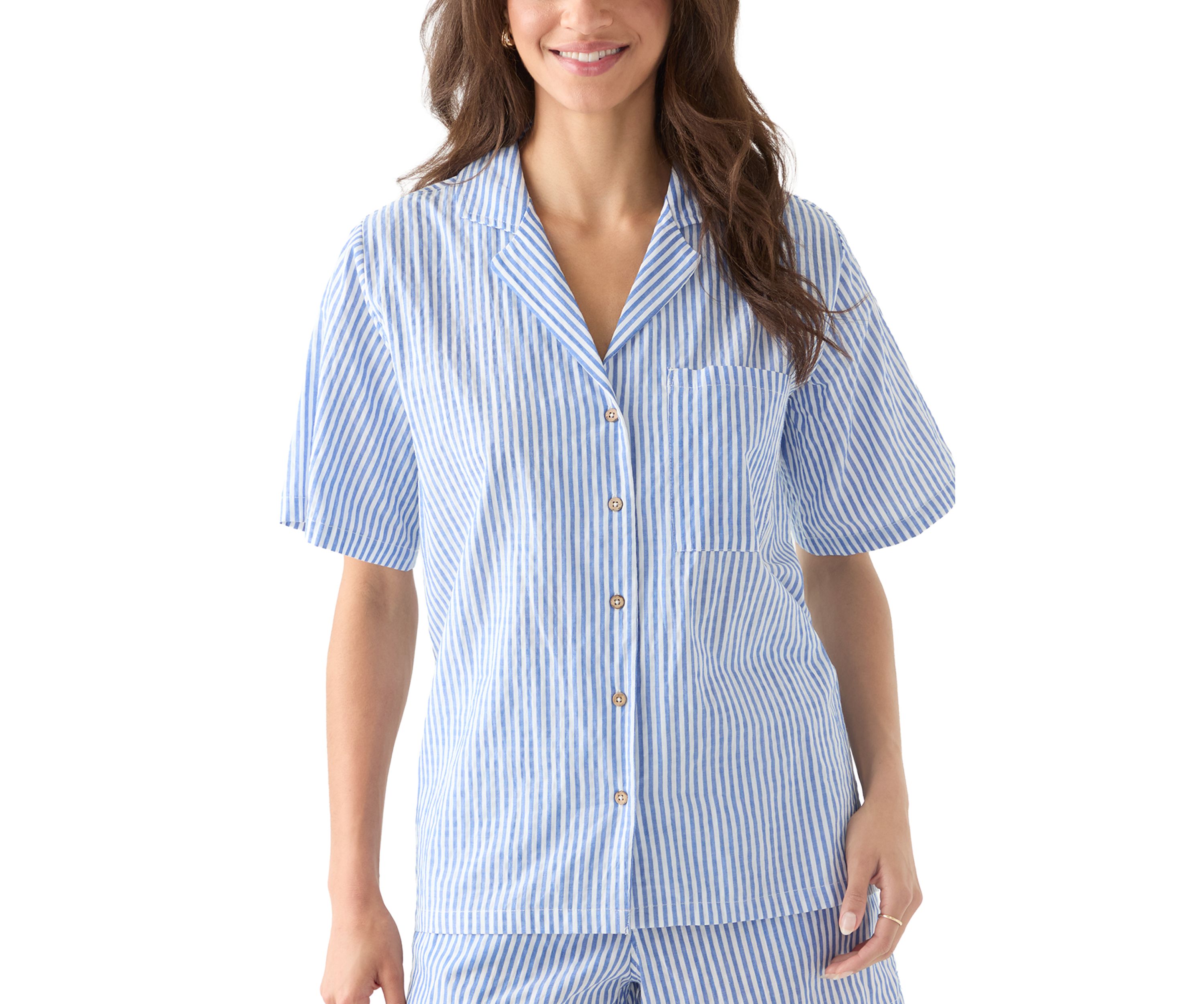 Womens Es Vedra Short Sleeve Stripped Shirt