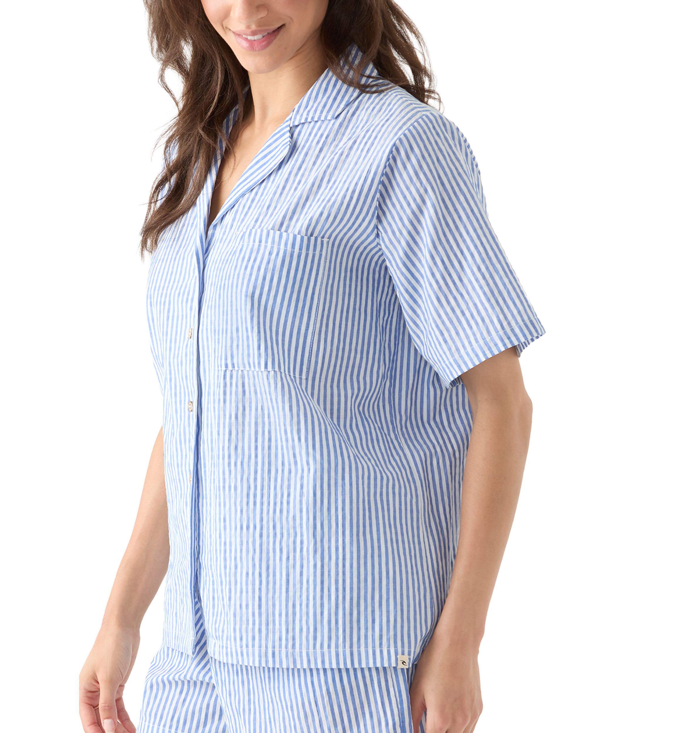 Womens Es Vedra Short Sleeve Stripped Shirt