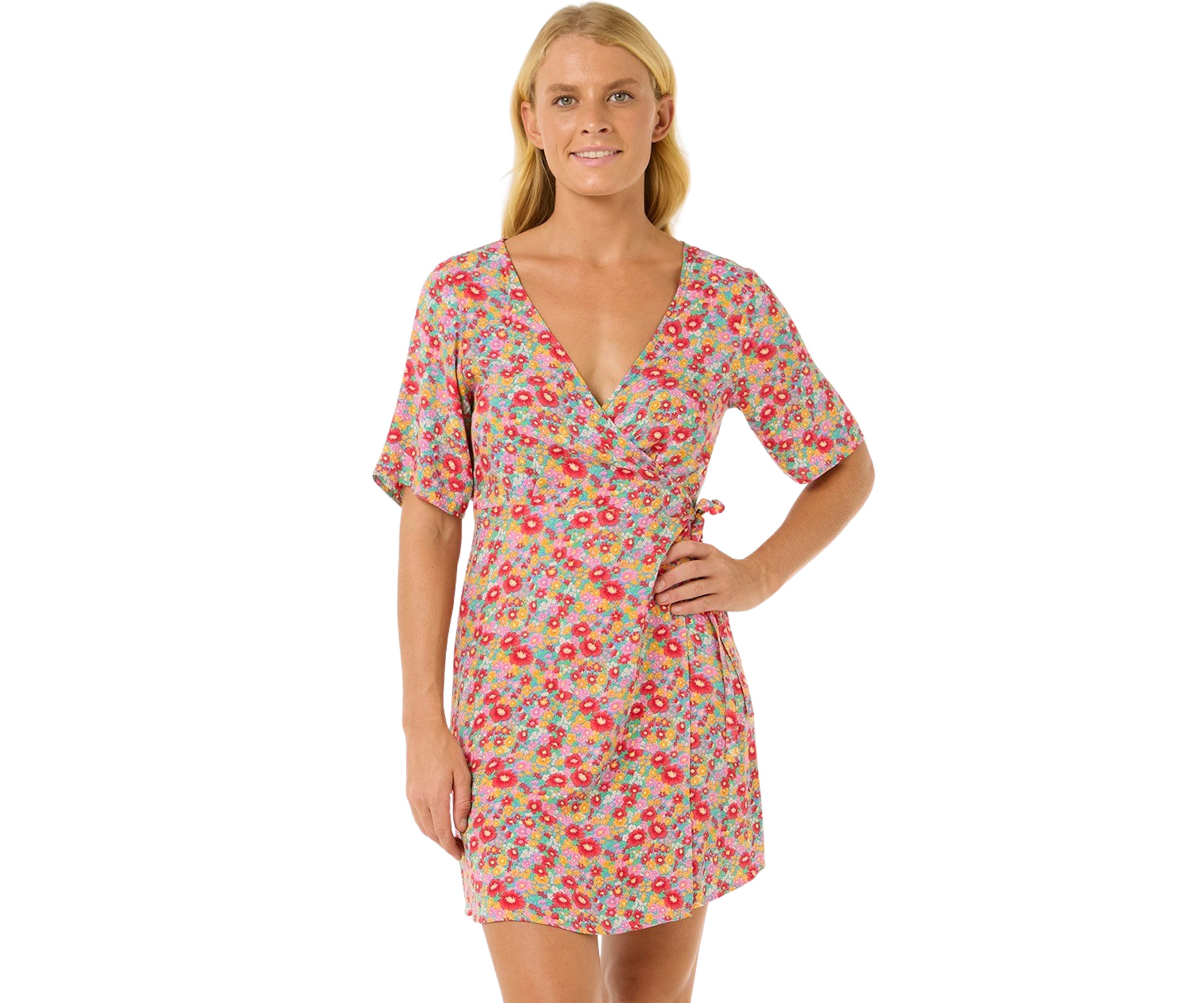 Womens Las Dalias Ditsy Wrap Dress