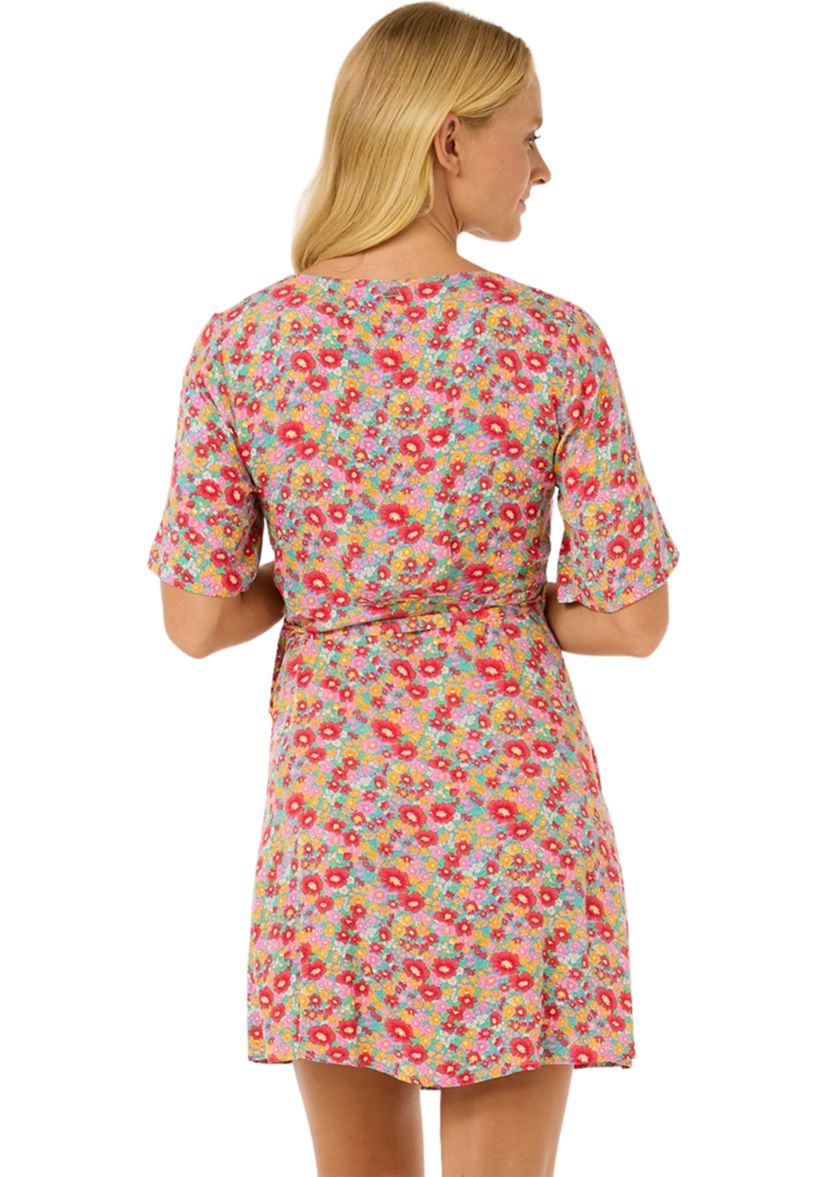 Womens Las Dalias Ditsy Wrap Dress
