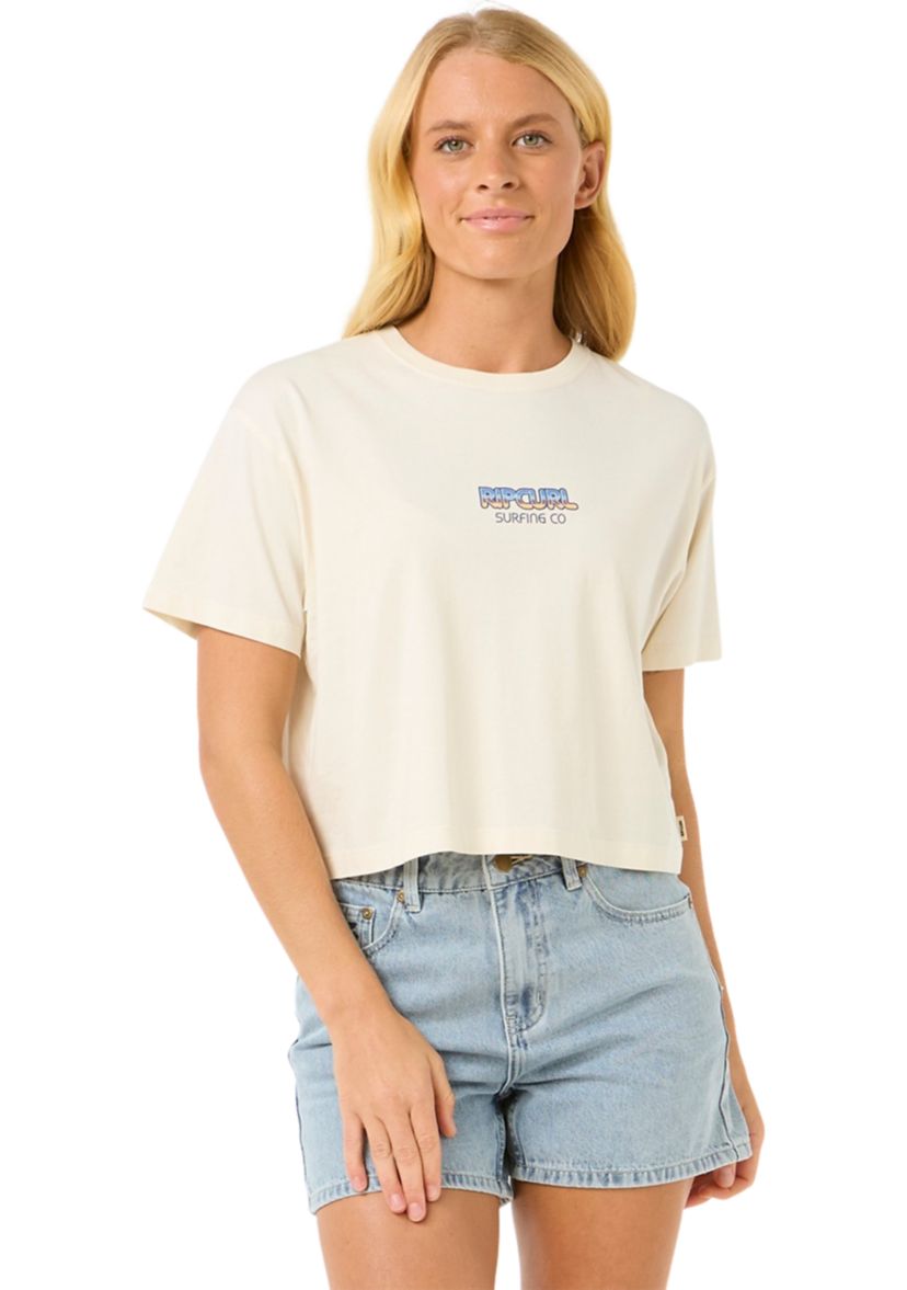 Womens Sun Sea Crop T-Shirt