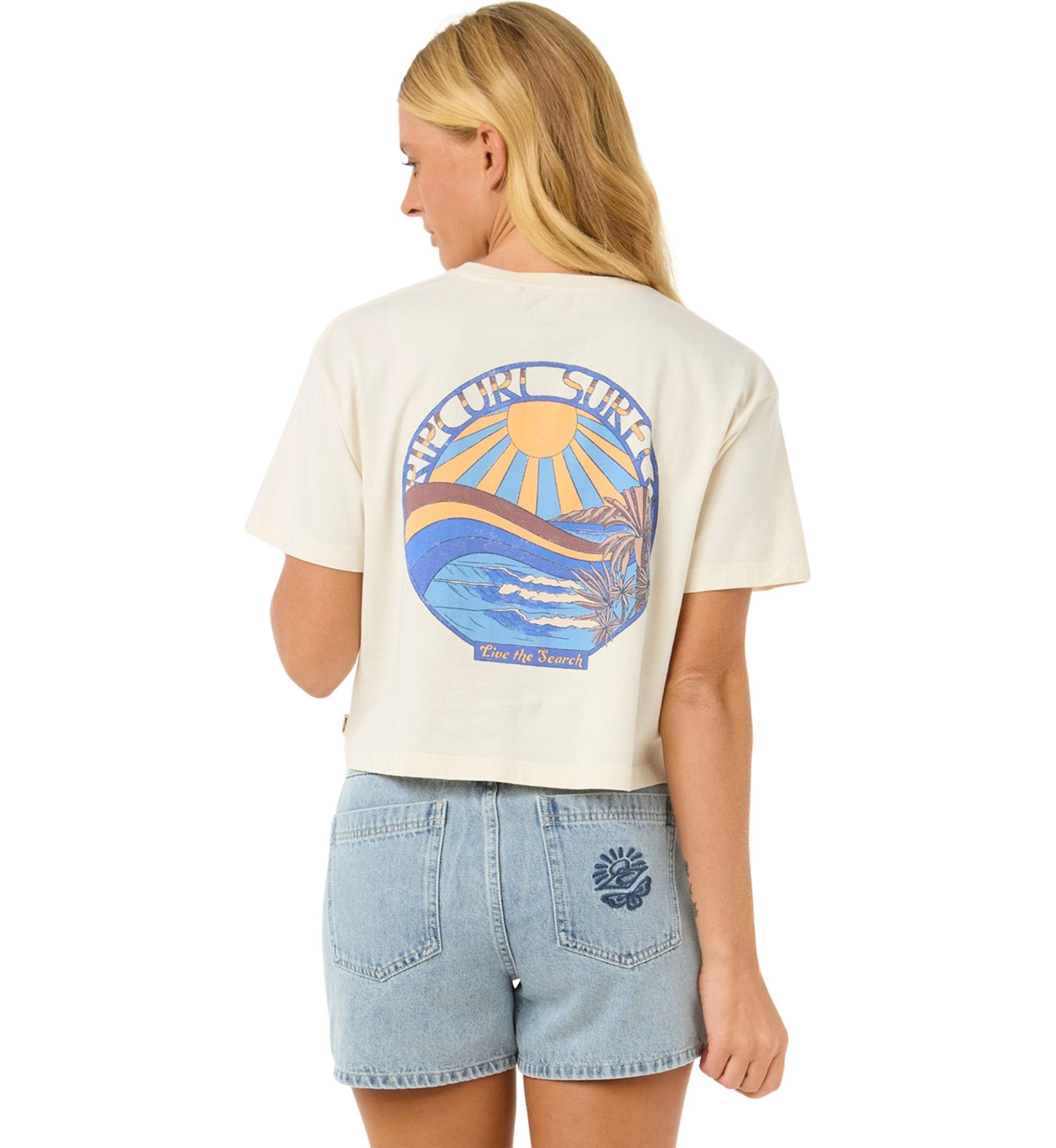 Womens Sun Sea Crop T-Shirt