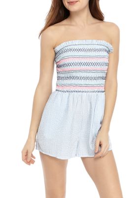 Cabana by Crown & Ivy™ Strapless Smocked Swim Romper Cover Up | belk