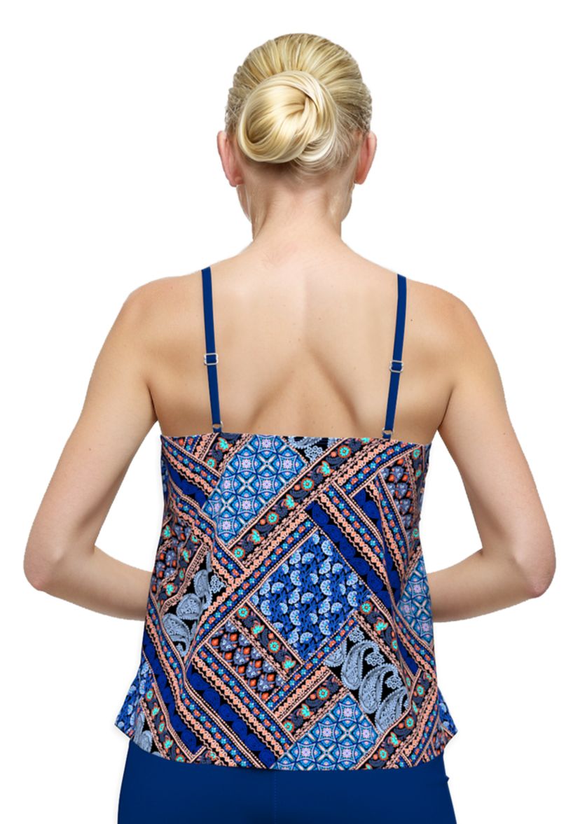 Lana Bandana High Low Flounce Tankini Swim Top